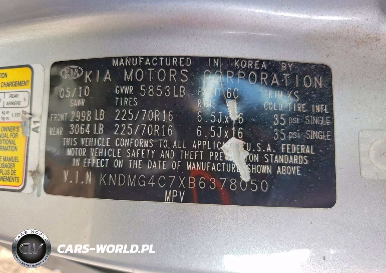2011 Kia Sedona Lx VIN:KNDMG4C7XB6378050 - 13