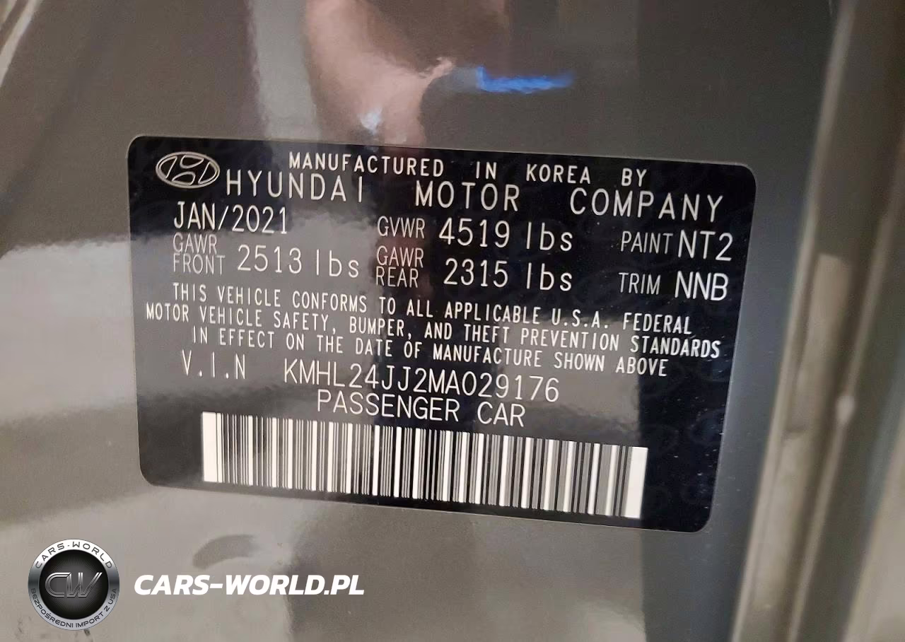 2021 Hyundai Sonata Hybrid Blue VIN:KMHL24JJ2MA029176 - 12