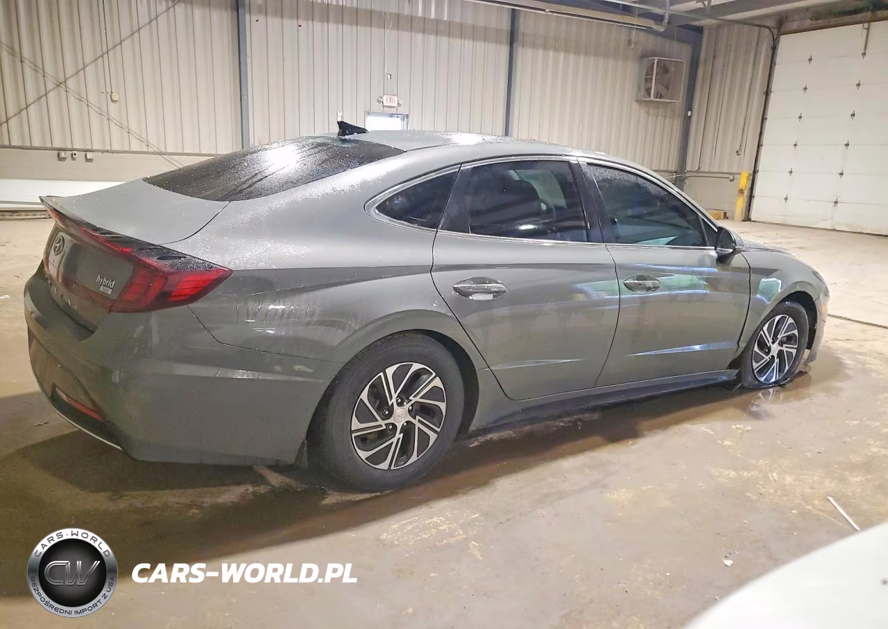 2021 Hyundai Sonata Hybrid Blue VIN:KMHL24JJ2MA029176 - 3