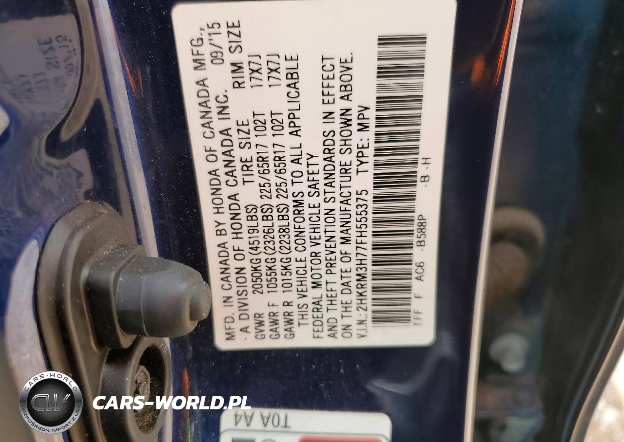 2015 Honda Cr-V Exl VIN:2HKRM3H77FH555375 - 13