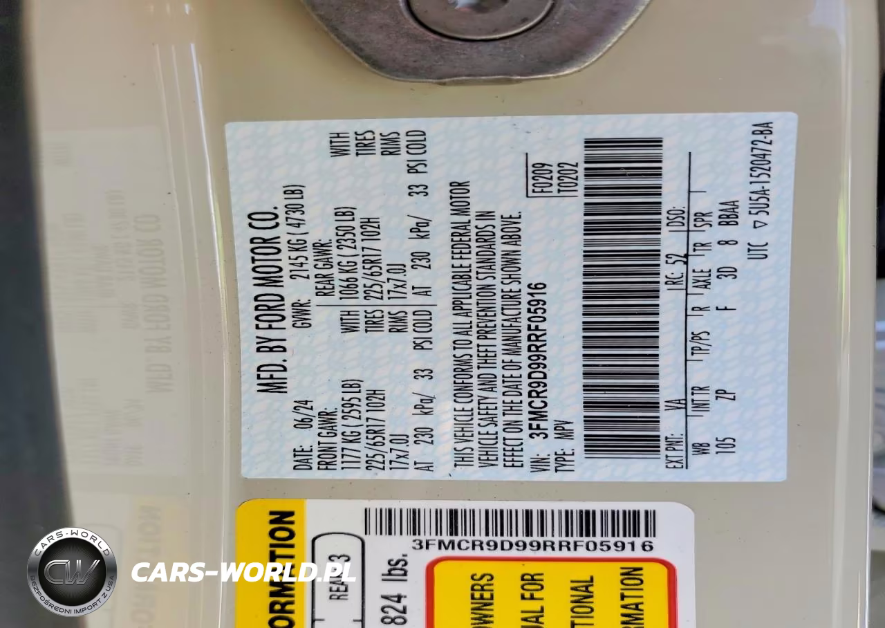 2024 Ford Bronco Sport Badlands VIN:3FMCR9D99RRF05916 - 13