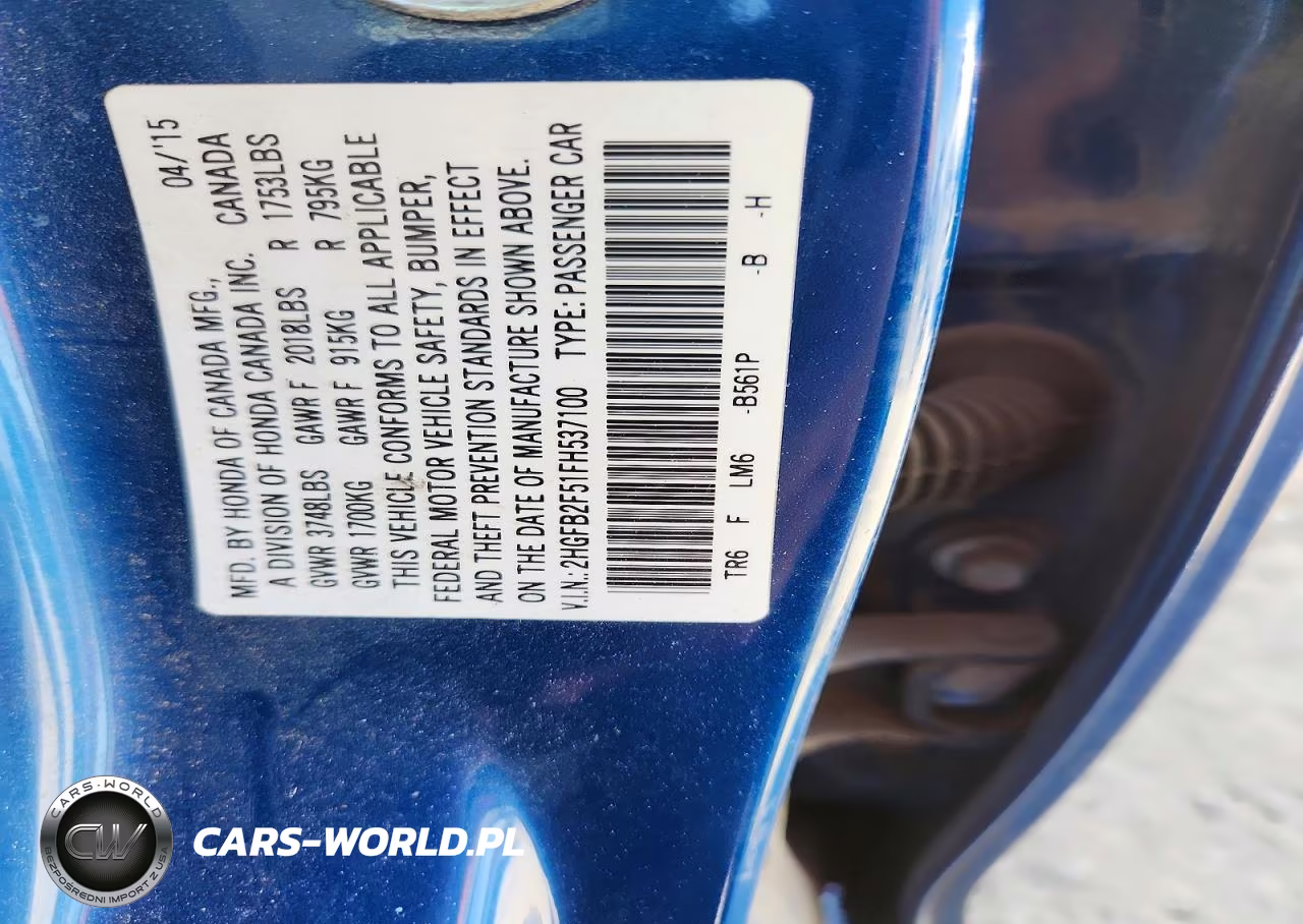 2015 Honda Civic Lx VIN:2HGFB2F51FH537100 - 12