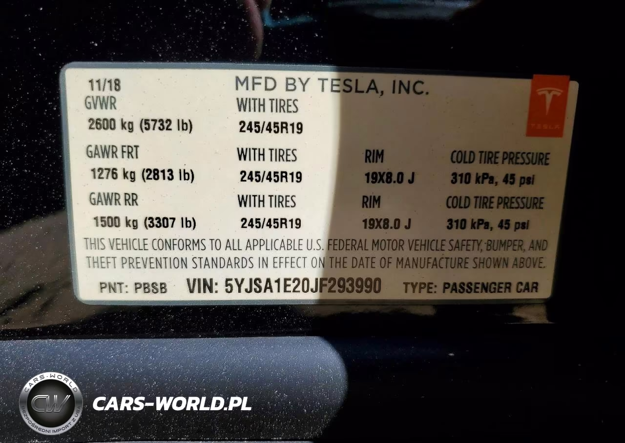 2018 Tesla Model S VIN:5YJSA1E20JF293990 - 12