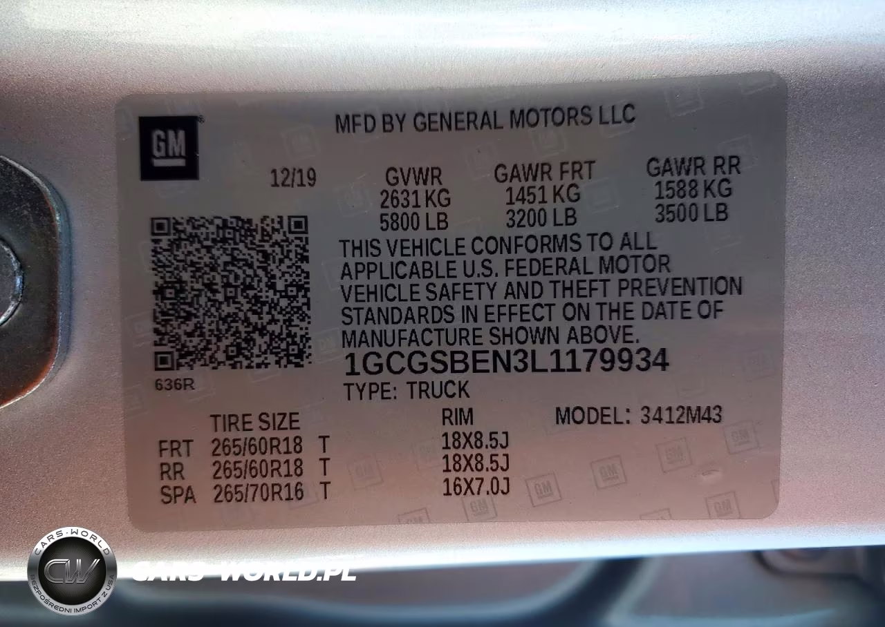2020 Chevrolet Colorado VIN:1GCGSBEN3L1179934 - 12