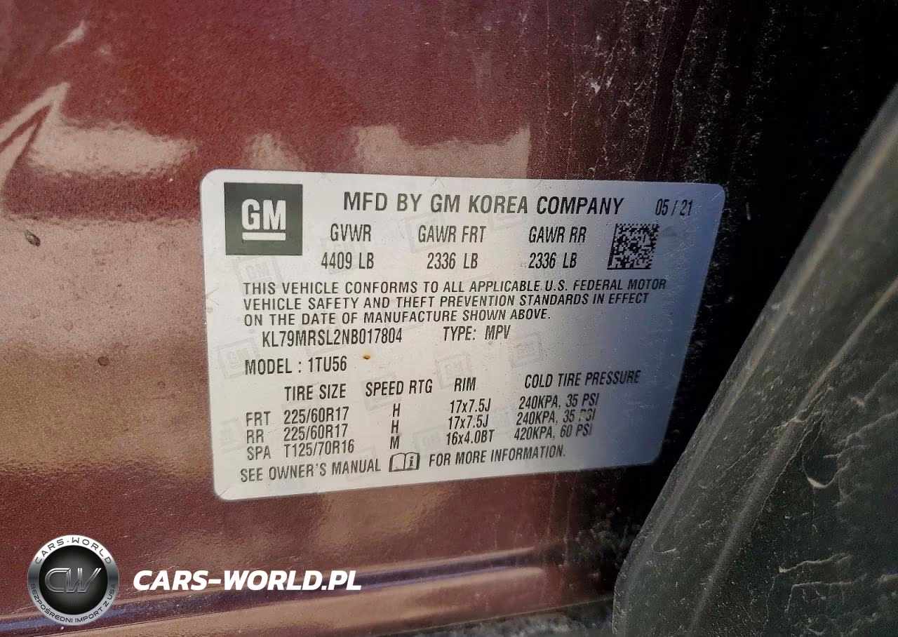 2022 Chevrolet Trailblazer Lt VIN:KL79MRSL2NB017804 - 13