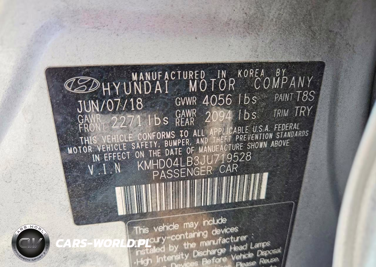 2018 Hyundai Elantra Sport VIN:KMHD04LB3JU719528 - 13