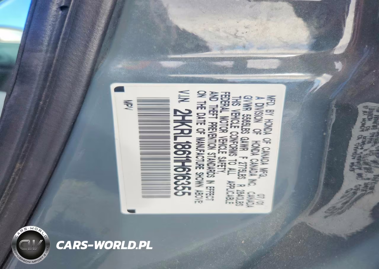 2001 Honda Odyssey Ex VIN:2HKRL18611H616355 - 13