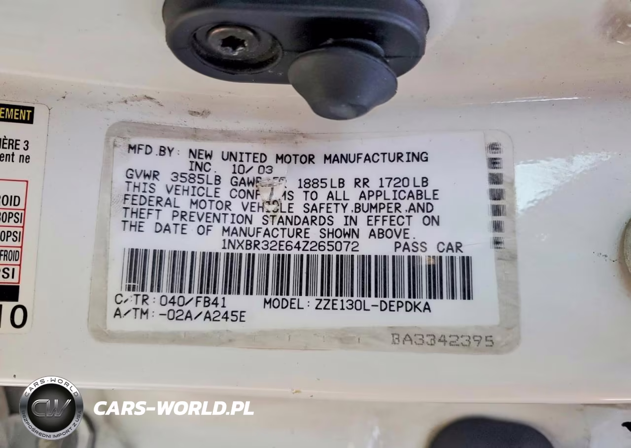 2004 Toyota Corolla Ce VIN:1NXBR32E64Z265072 - 13
