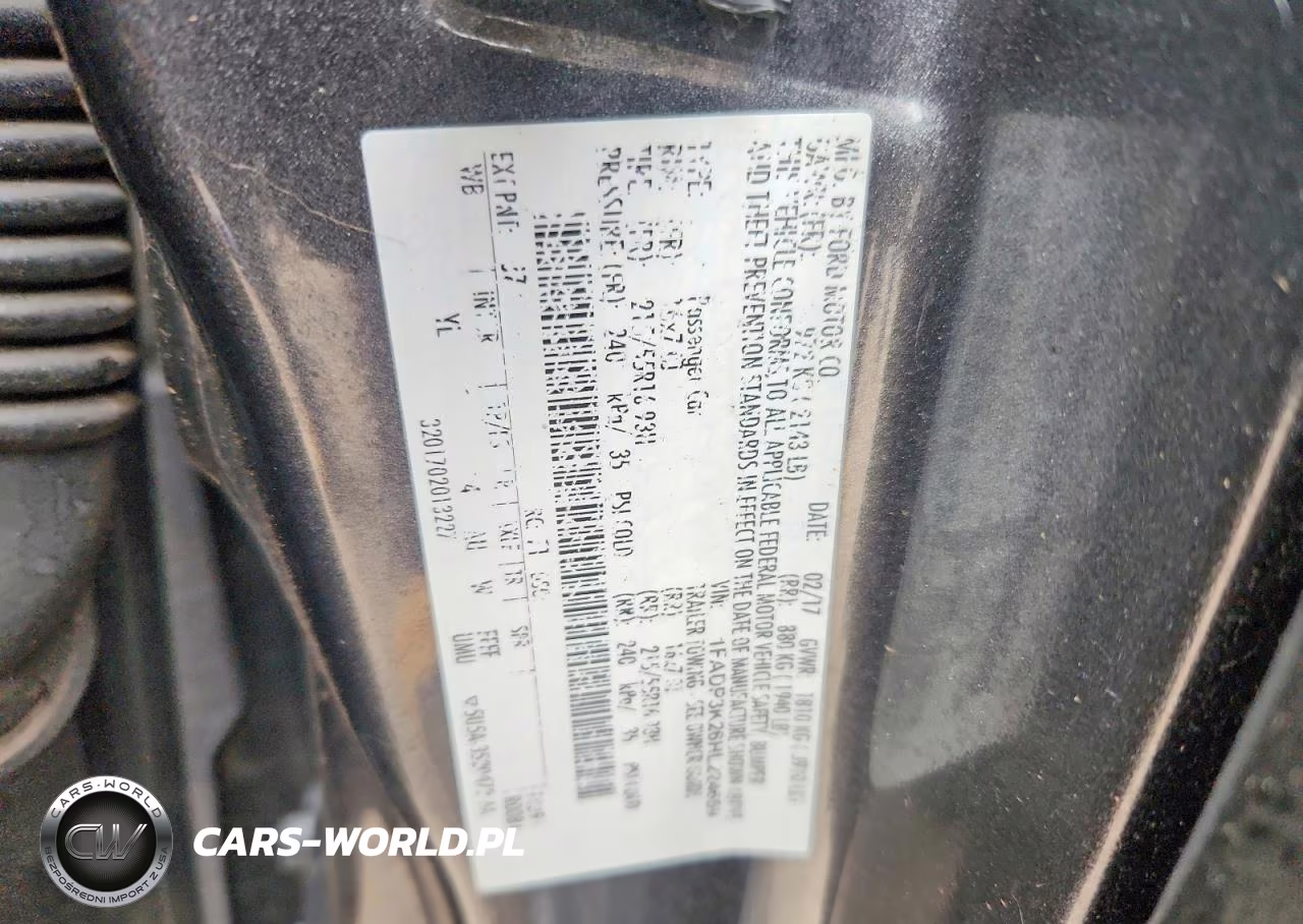 2017 Ford Focus Se VIN:1FADP3K26HL224659 - 12
