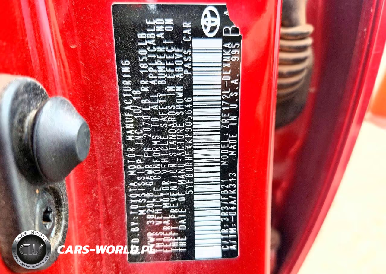 2019 Toyota Corolla Le VIN:5YFBURHEXKP905646 - 13