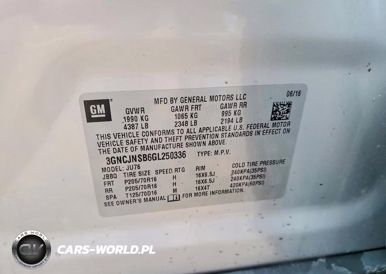 2016 Chevrolet Trax Ls VIN:3GNCJNSB6GL250336 - 12