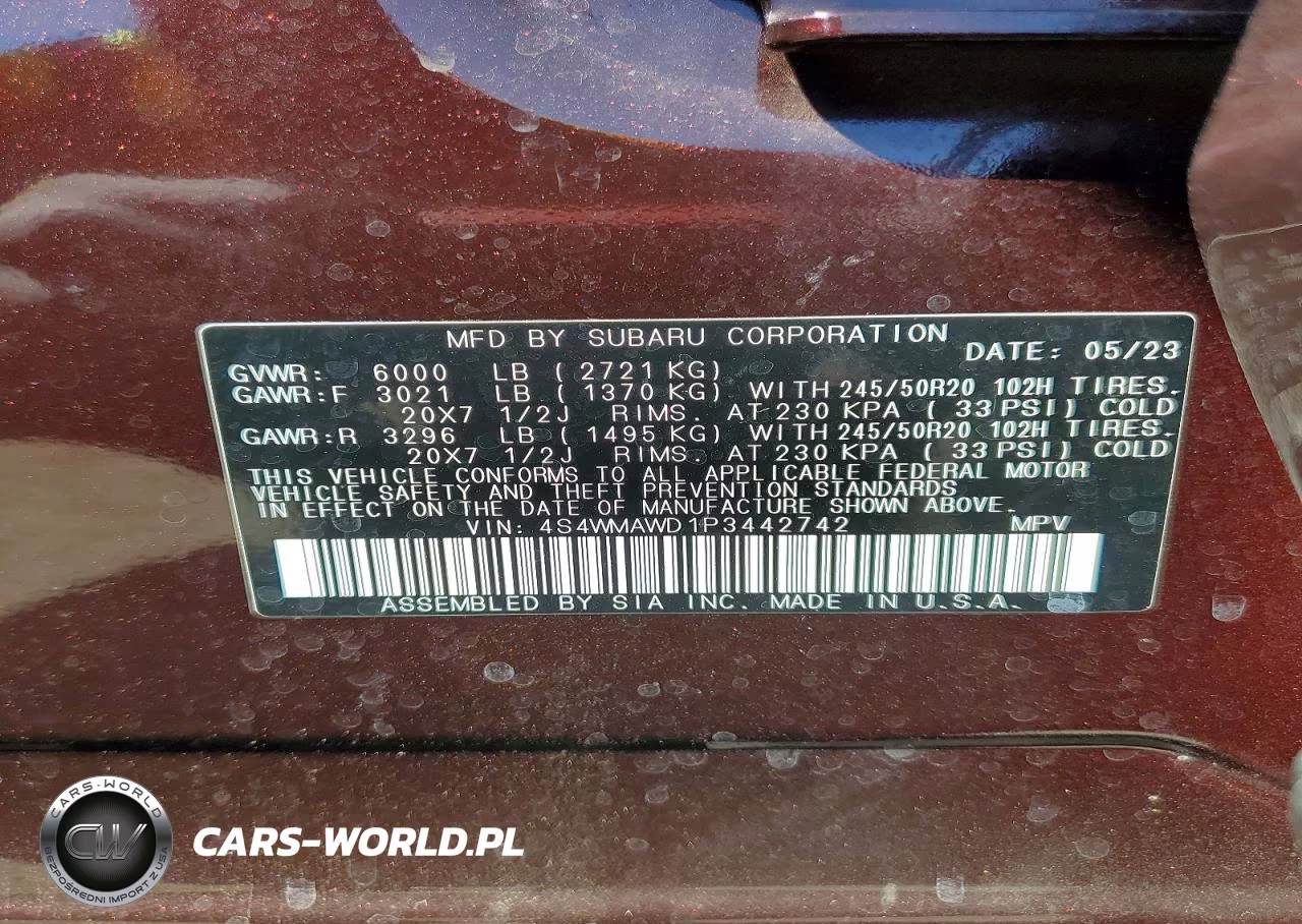 2023 Subaru Ascent Touring VIN:4S4WMAWD1P3442742 - 13