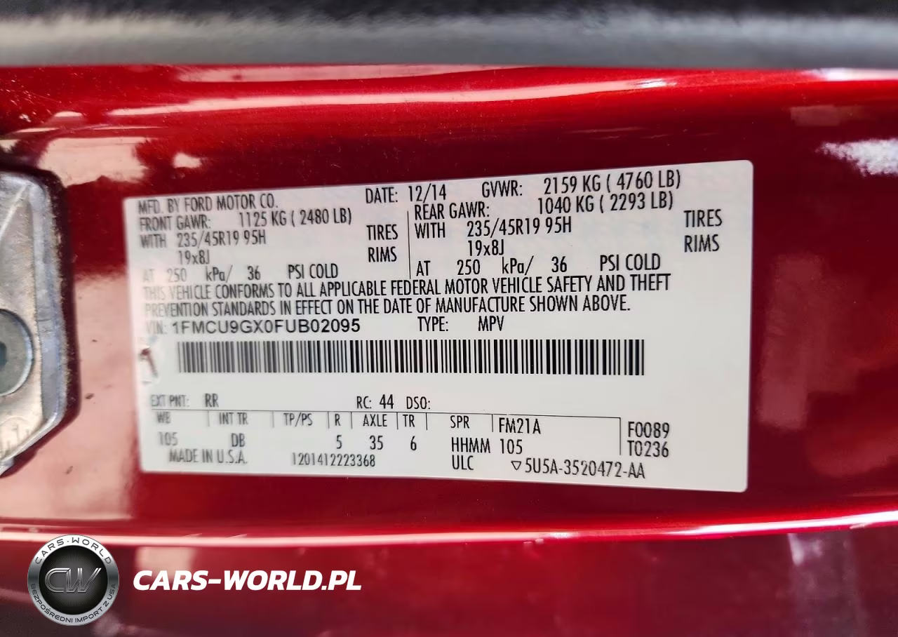2015 Ford Escape Se VIN:1FMCU9GX0FUB02095 - 13