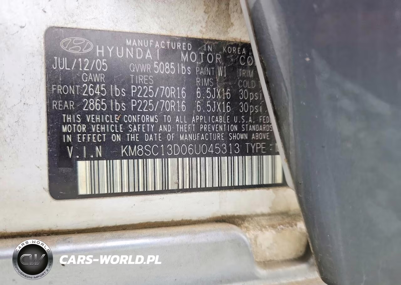 2006 Hyundai Santa Fe Gls VIN:KM8SC13D06U045313 - 12