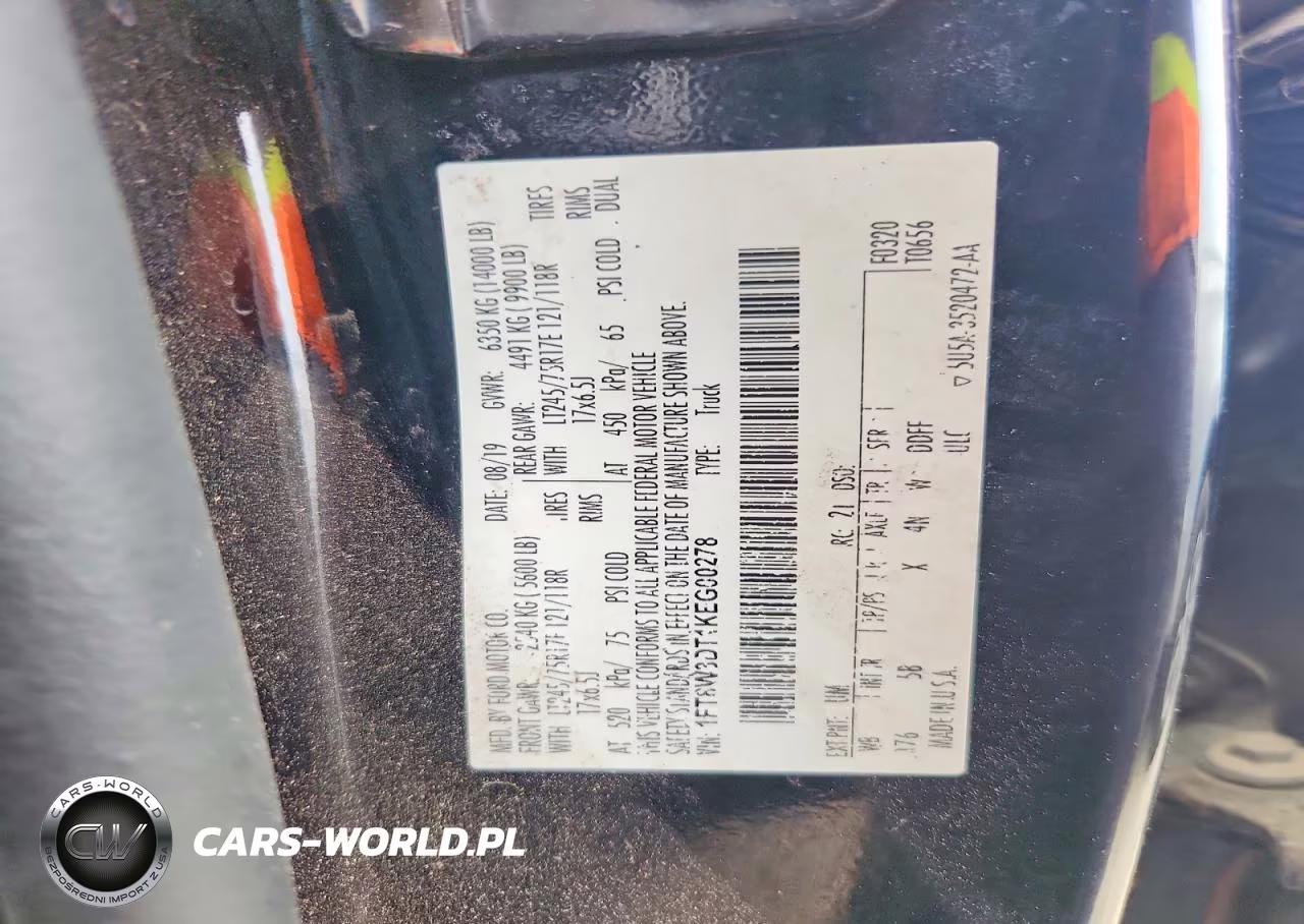 2019 Ford F350 Super Duty VIN:1FT8W3DT1KEG00278 - 13
