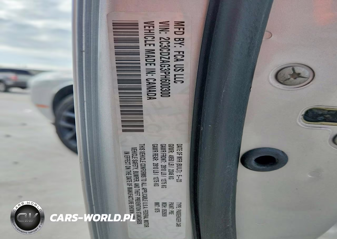 2023 Dodge Challenger Sxt VIN:2C3CDZAG3PH600300 - 12