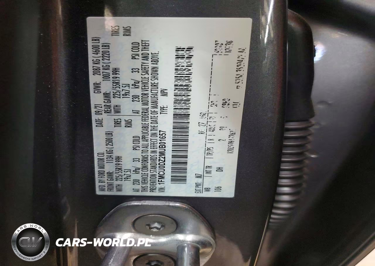 2021 Ford Escape Titanium VIN:1FMCU0DZ2MUB01657 - 13