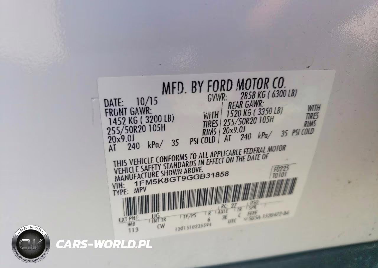 2016 Ford Explorer Sport VIN:1FM5K8GT9GGB31858 - 13