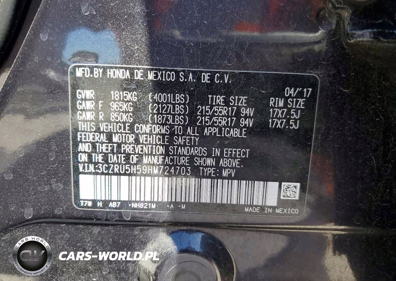2017 Honda Hr-V Ex VIN:3CZRU5H59HM724703 - 13