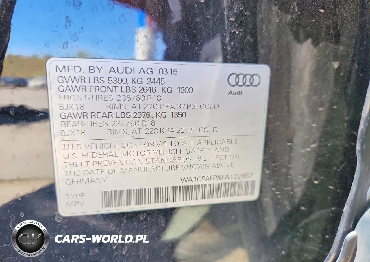 2015 Audi Q5 Premium VIN:WA1CFAFPXFA122657 - 14