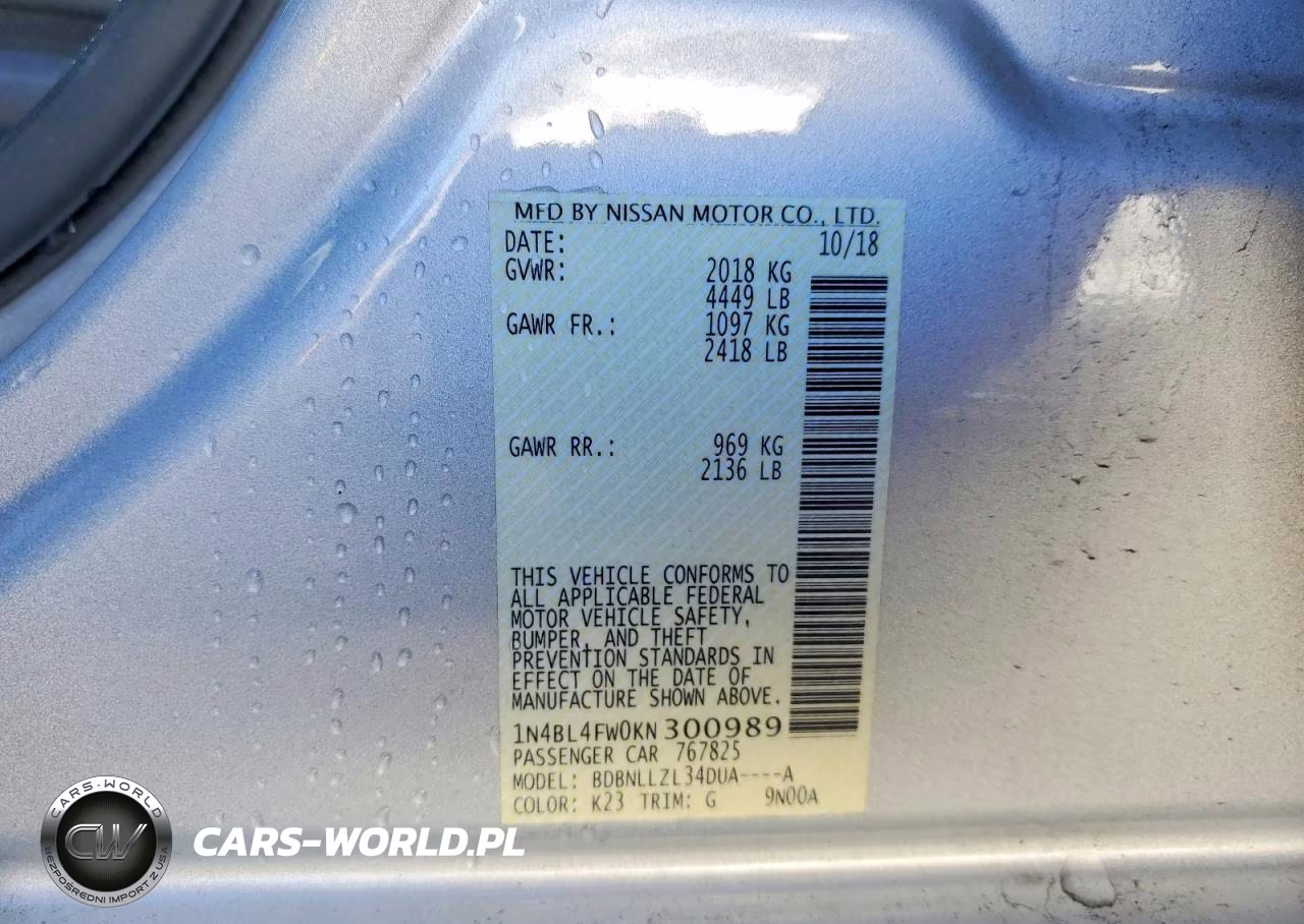 2019 Nissan Altima Platinum VIN:1N4BL4FW0KN300989 - 12