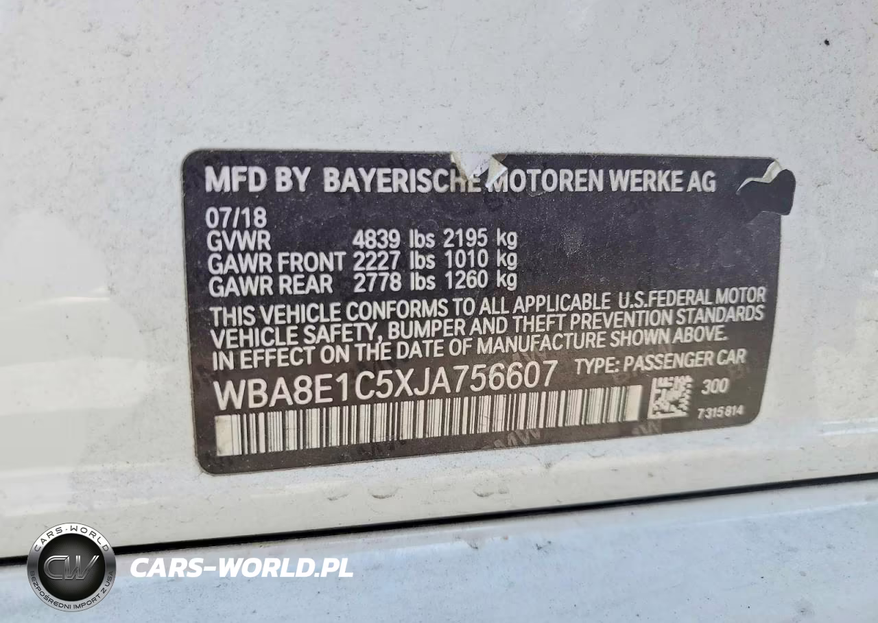 2018 BMW 330E VIN:WBA8E1C5XJA756607 - 12