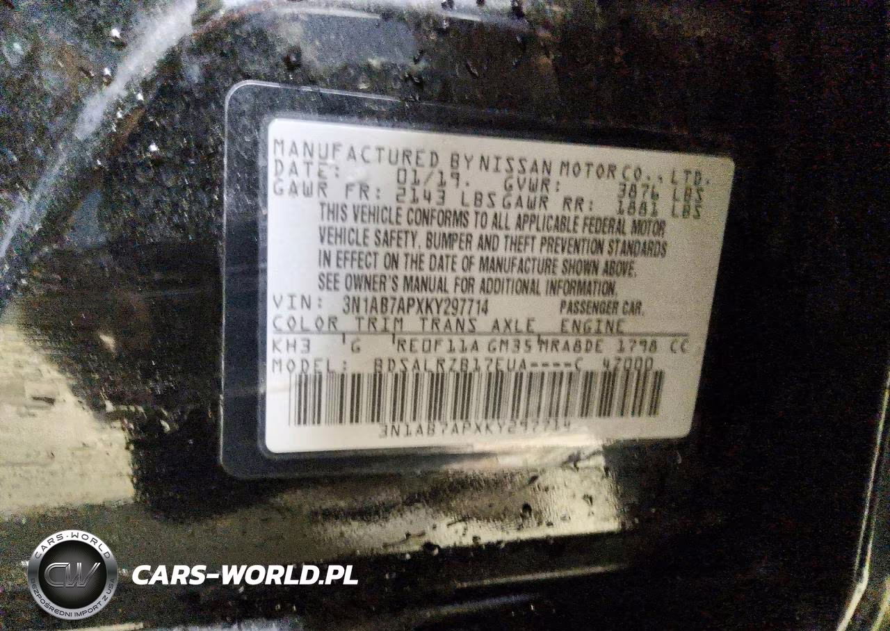 2019 Nissan Sentra Sr VIN:3N1AB7APXKY297714 - 12