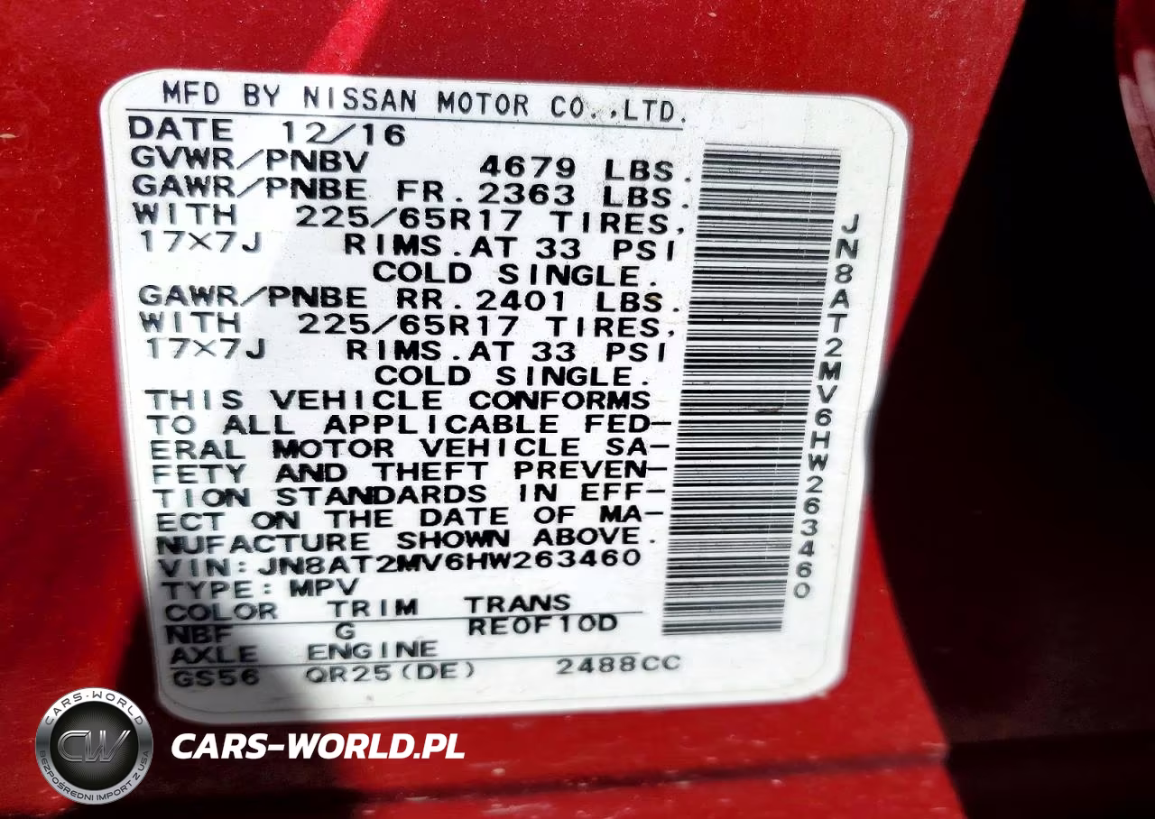 2017 Nissan Rogue Sv VIN:JN8AT2MV6HW263460 - 14