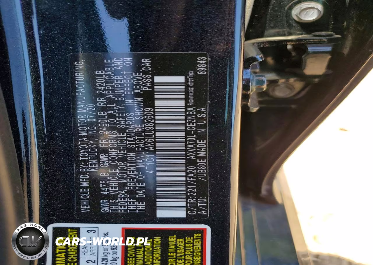2020 Toyota Camry Le VIN:4T1C11AK6LU982609 - 12