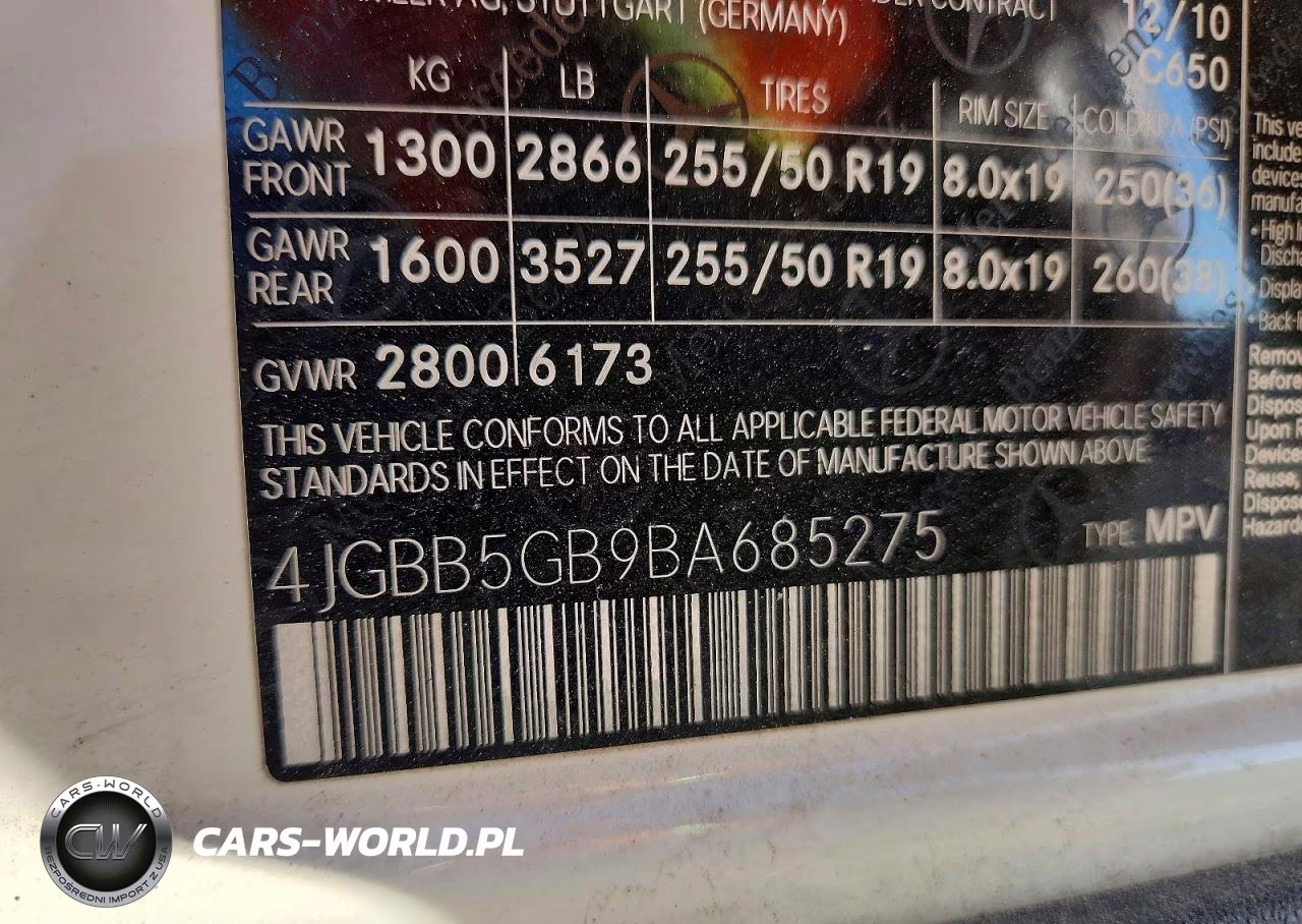 2011 Mercedes-Benz Ml 350 VIN:4JGBB5GB9BA685275 - 13