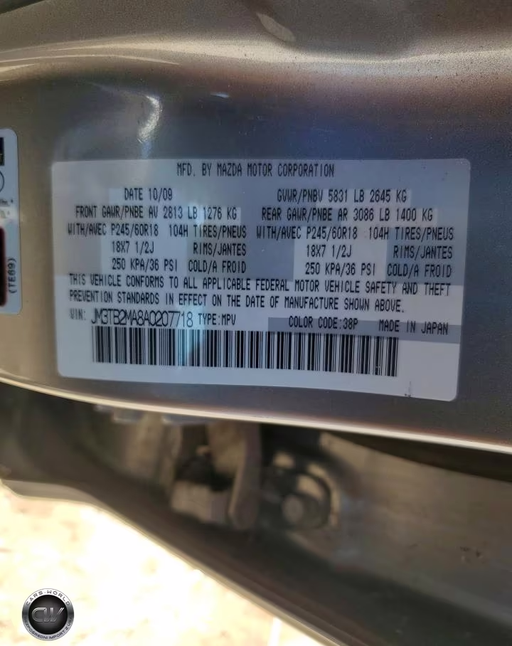 2010 Mazda Cx-9 VIN:JM3TB2MA8A0207718 - 12