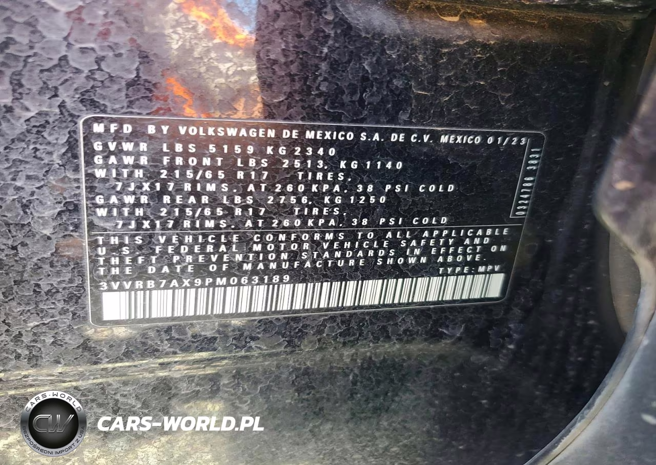 2023 Volkswagen Tiguan S VIN:3VVRB7AX9PM063189 - 13