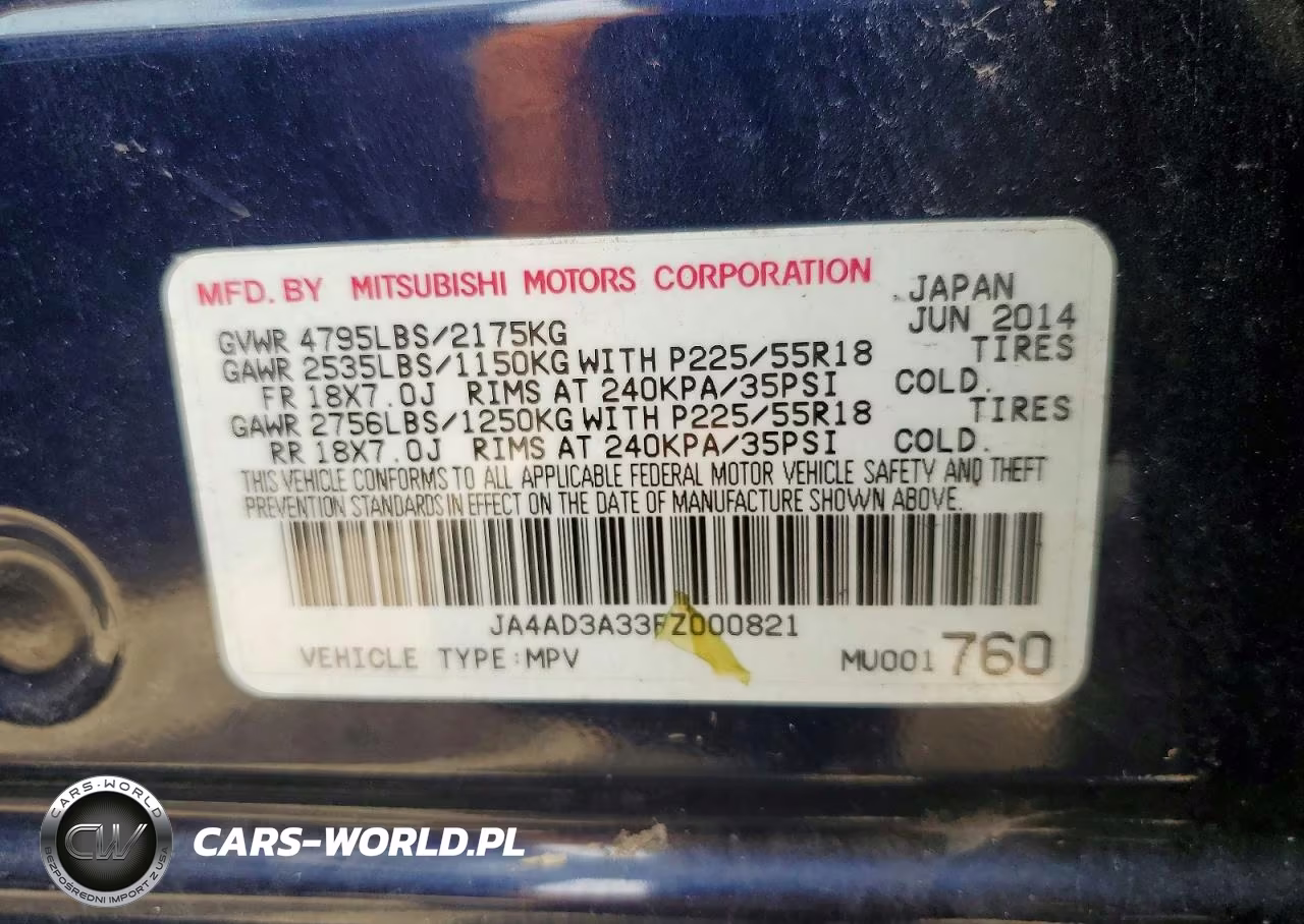 2015 Mitsubishi Outlander Se VIN:JA4AD3A33FZ000821 - 13