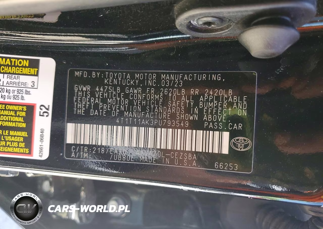 2023 Toyota Camry Se VIN:4T1T11AK3PU793549 - 12