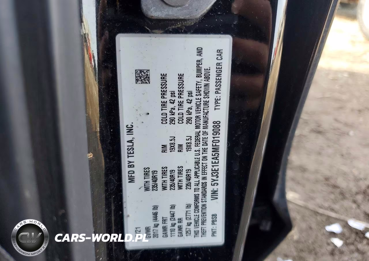 2021 Tesla Model 3 VIN:5YJ3E1EA5MF019088 - 12