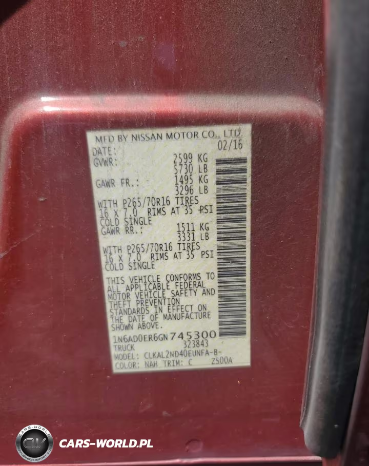 2016 Nissan Frontier Sv VIN:1N6AD0ER6GN745300 - 12