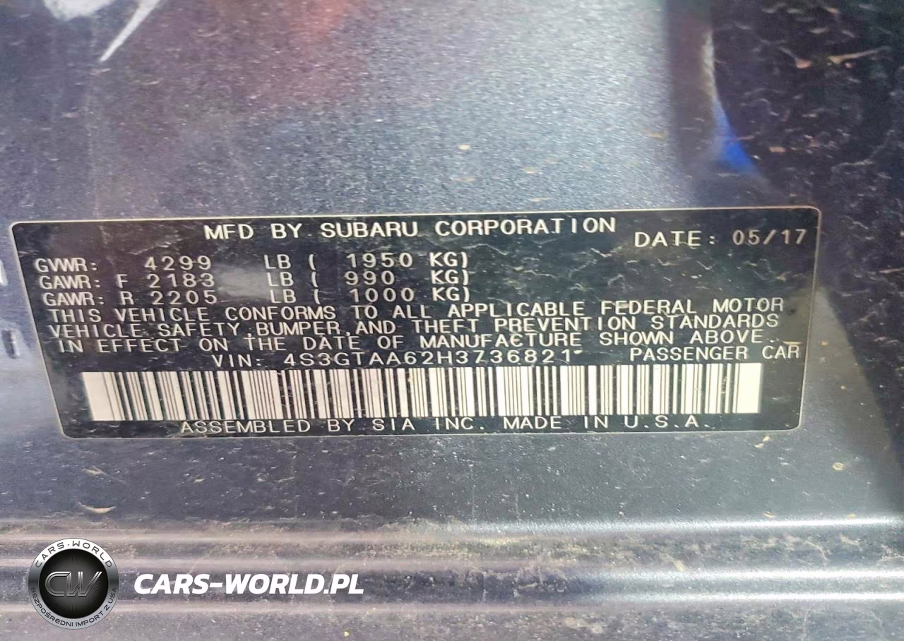 2017 Subaru Impreza 2.5I Sports Wagon VIN:4S3GTAA62H3736821 - 12