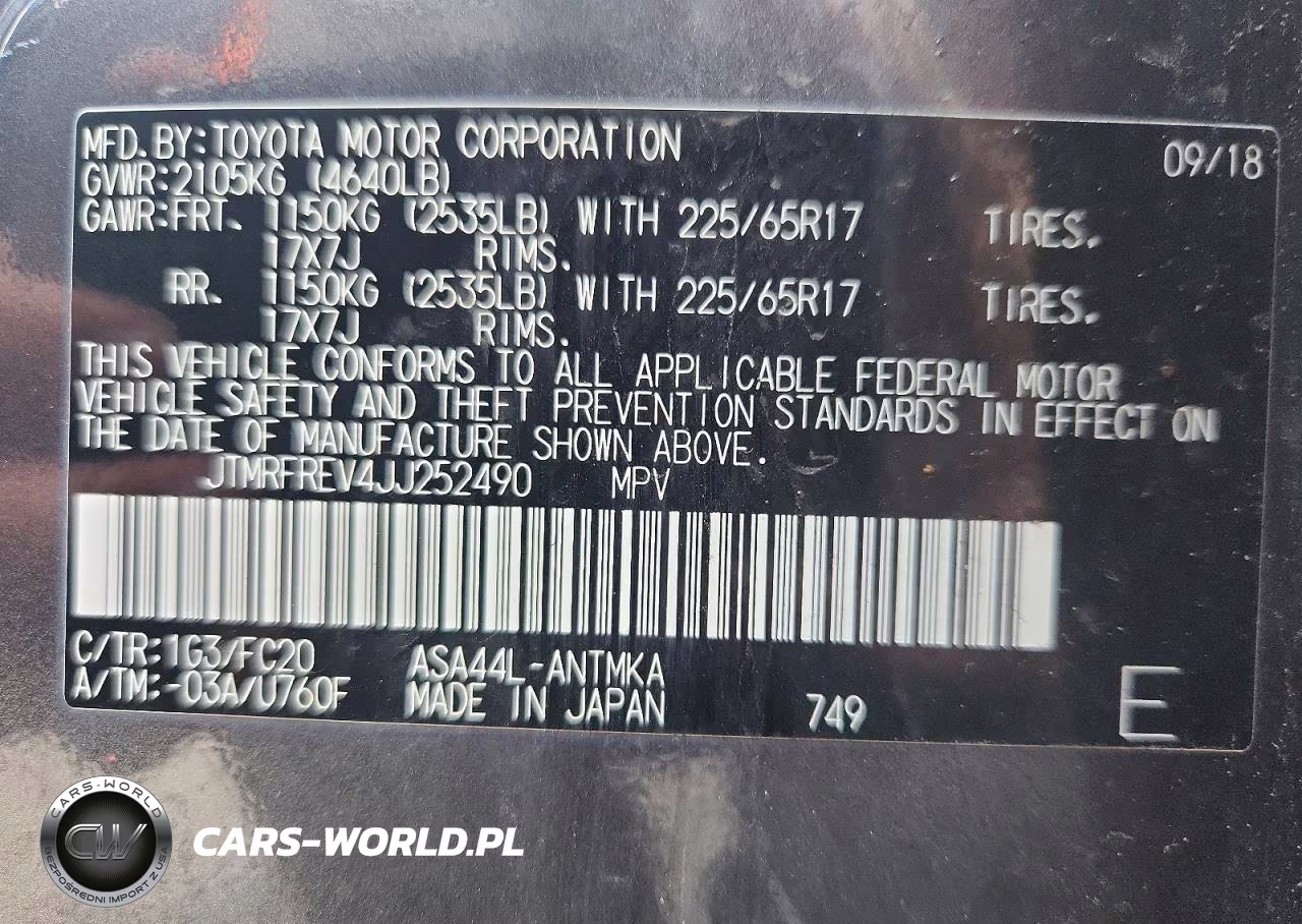 2018 Toyota Rav4 Xle VIN:JTMRFREV4JJ252490 - 14