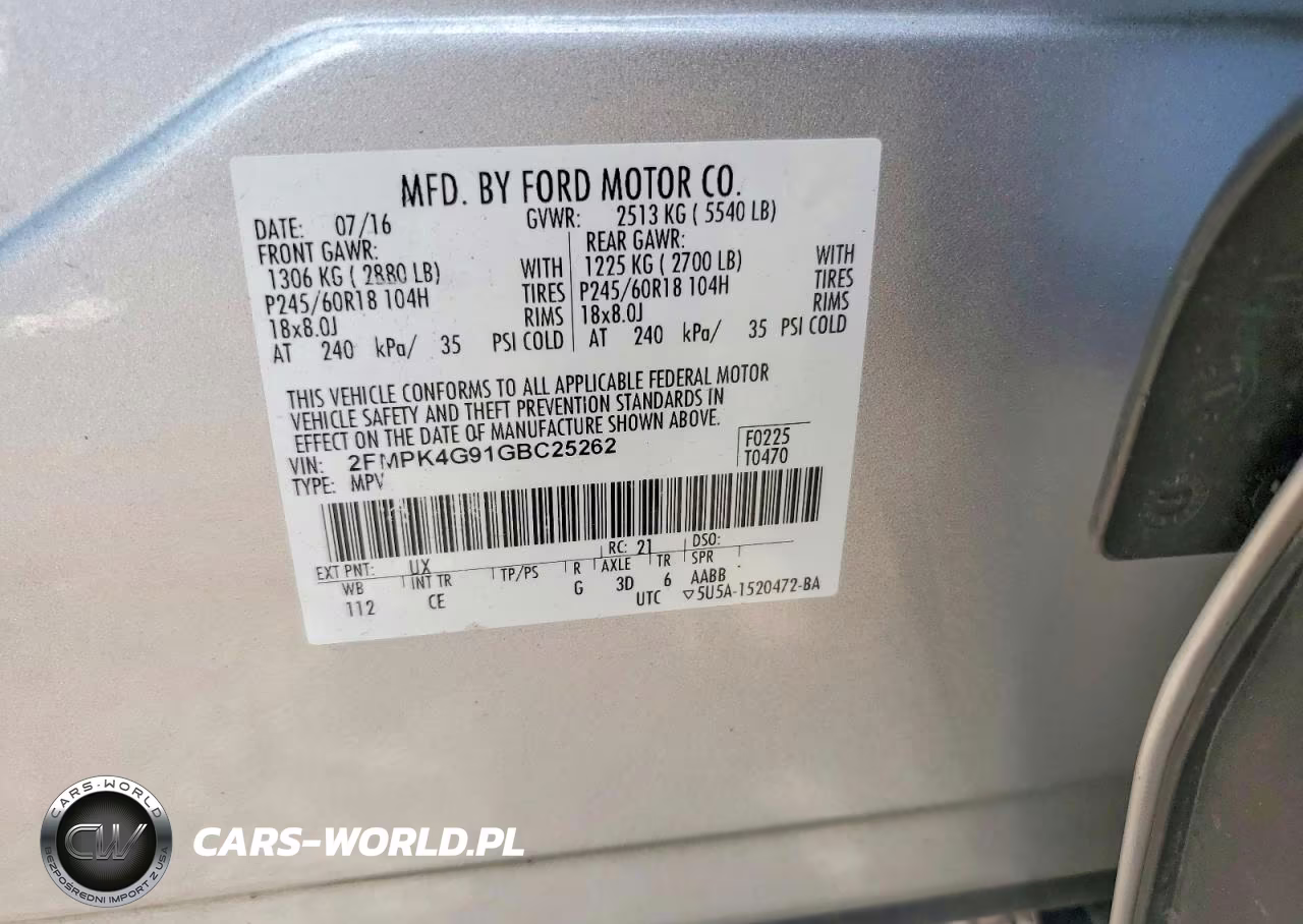 2016 Ford Edge Se VIN:2FMPK4G91GBC25262 - 13