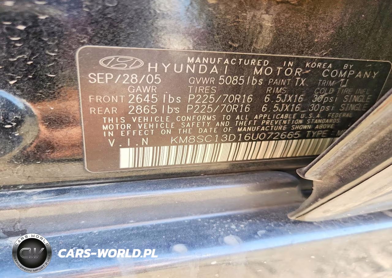 2006 Hyundai Santa Fe Gls VIN:KM8SC13D16U072665 - 14