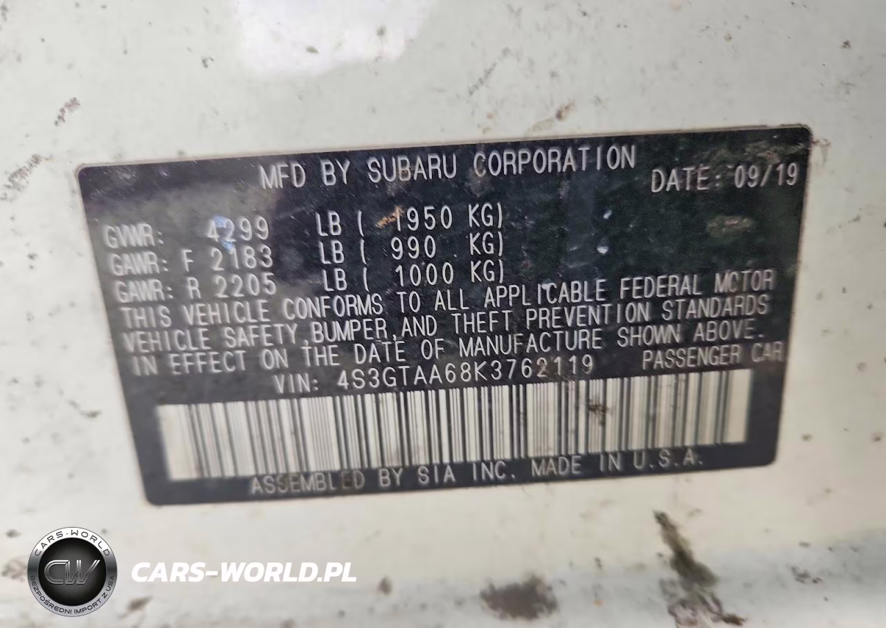 2019 Subaru Impreza VIN:4S3GTAA68K3762119 - 12