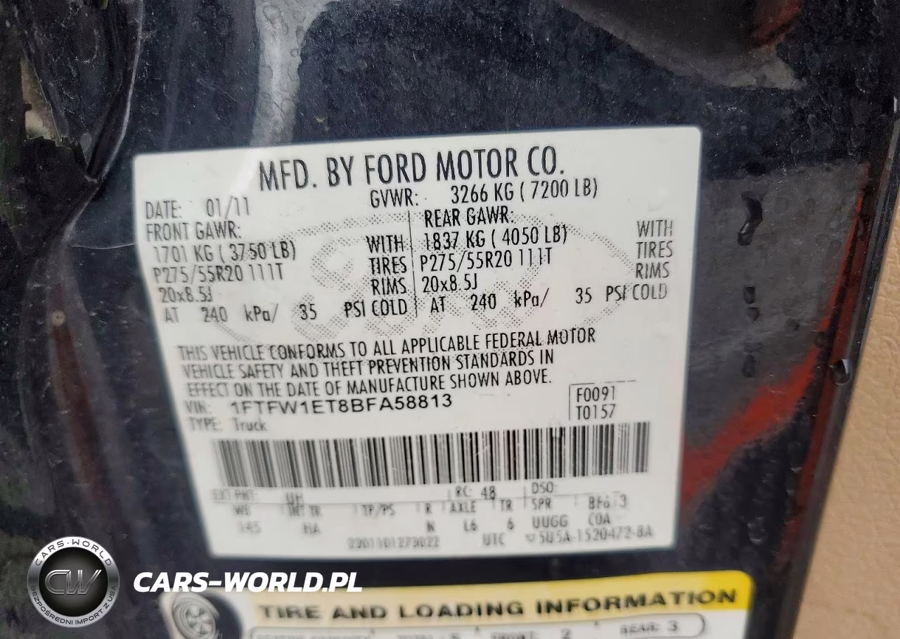 2011 Ford F150 Supercrew VIN:1FTFW1ET8BFA58813 - 12