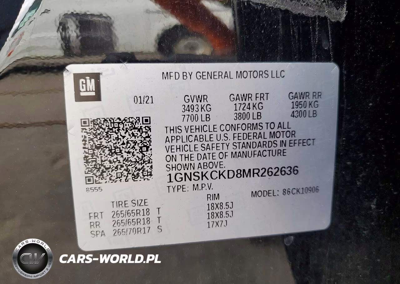 2021 Chevrolet Suburban K1500 Lt VIN:1GNSKCKD8MR262636 - 13