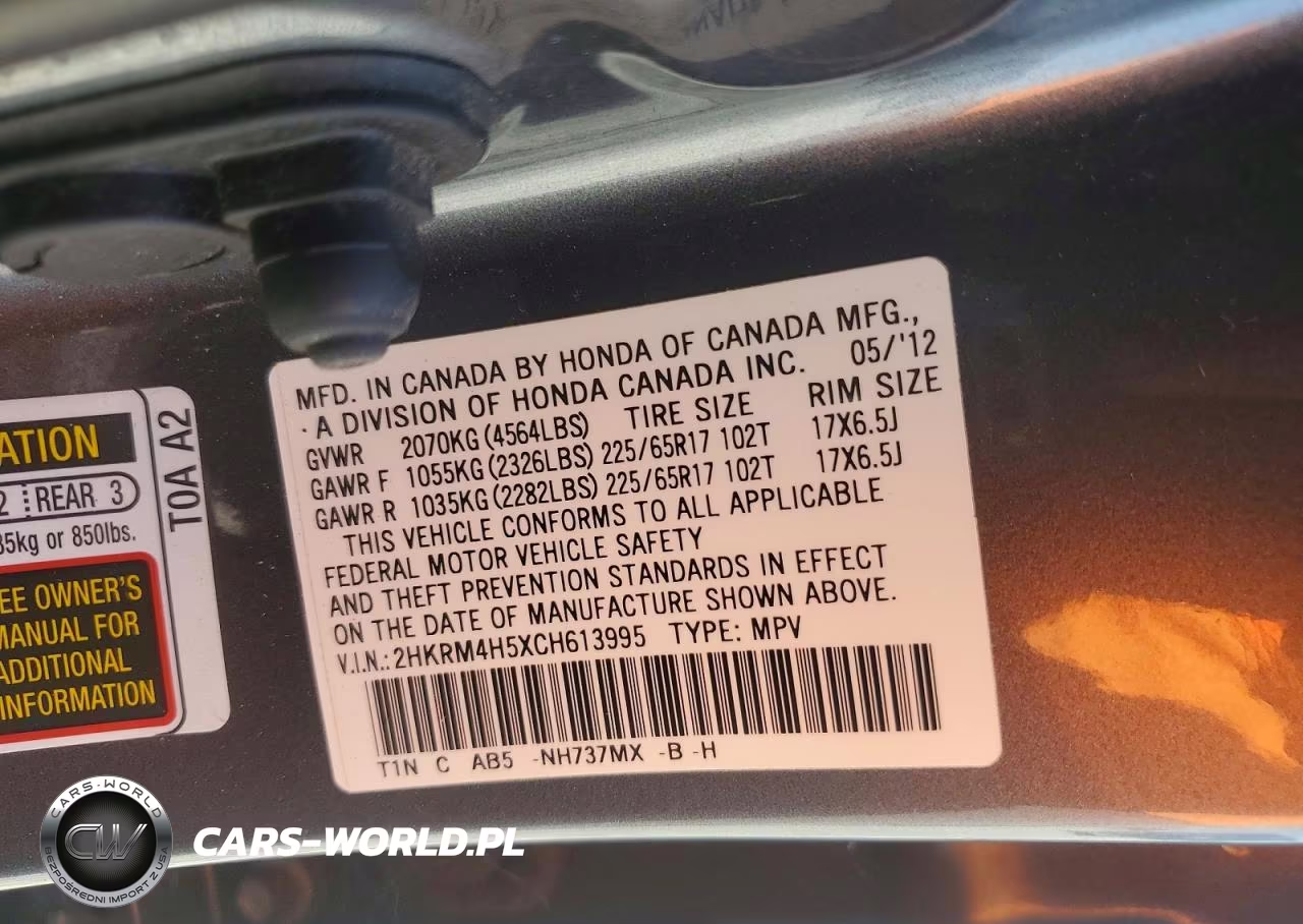 2012 Honda Cr-V Ex VIN:2HKRM4H5XCH613995 - 13