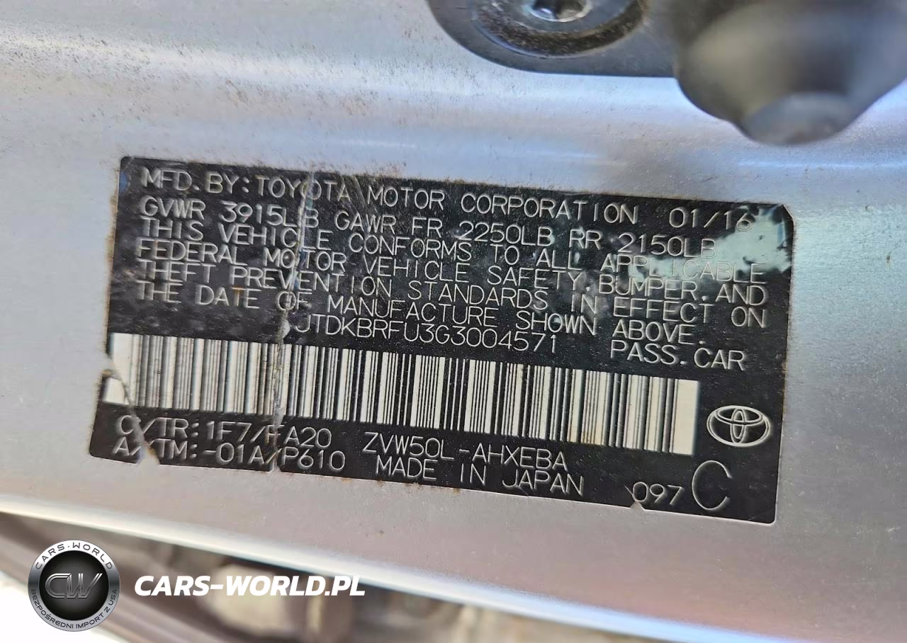 2016 Toyota Prius Two VIN:JTDKBRFU3G3004571 - 12
