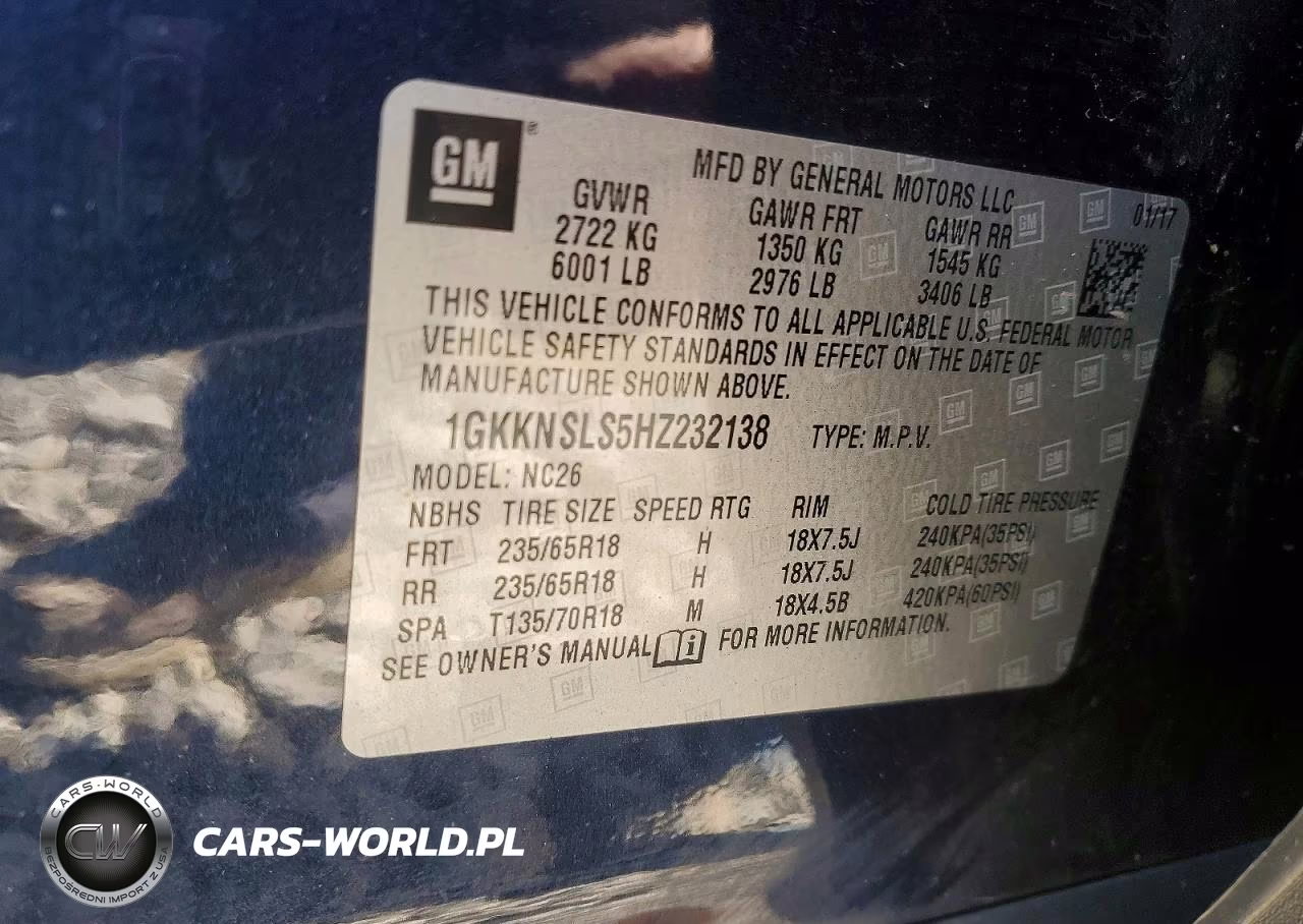 2017 GMC Acadia Sle VIN:1GKKNSLS5HZ232138 - 13