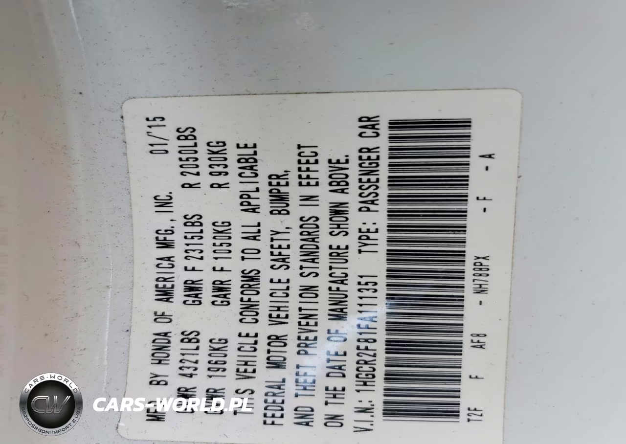 2015 Honda Accord Exl VIN:1HGCR2F81FA111351 - 12