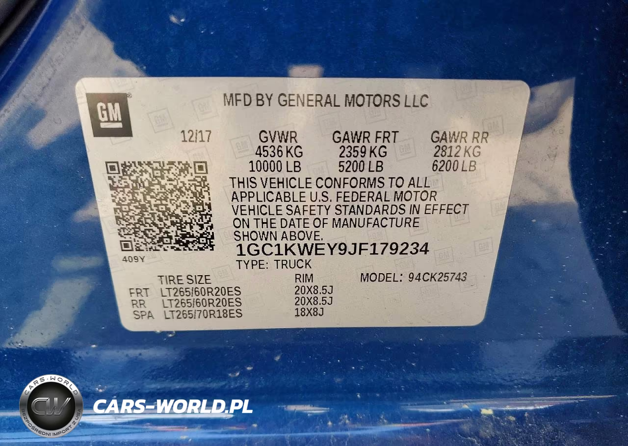 2018 Chevrolet Silverado K2500 Heavy Duty Ltz VIN:1GC1KWEY9JF179234 - 12