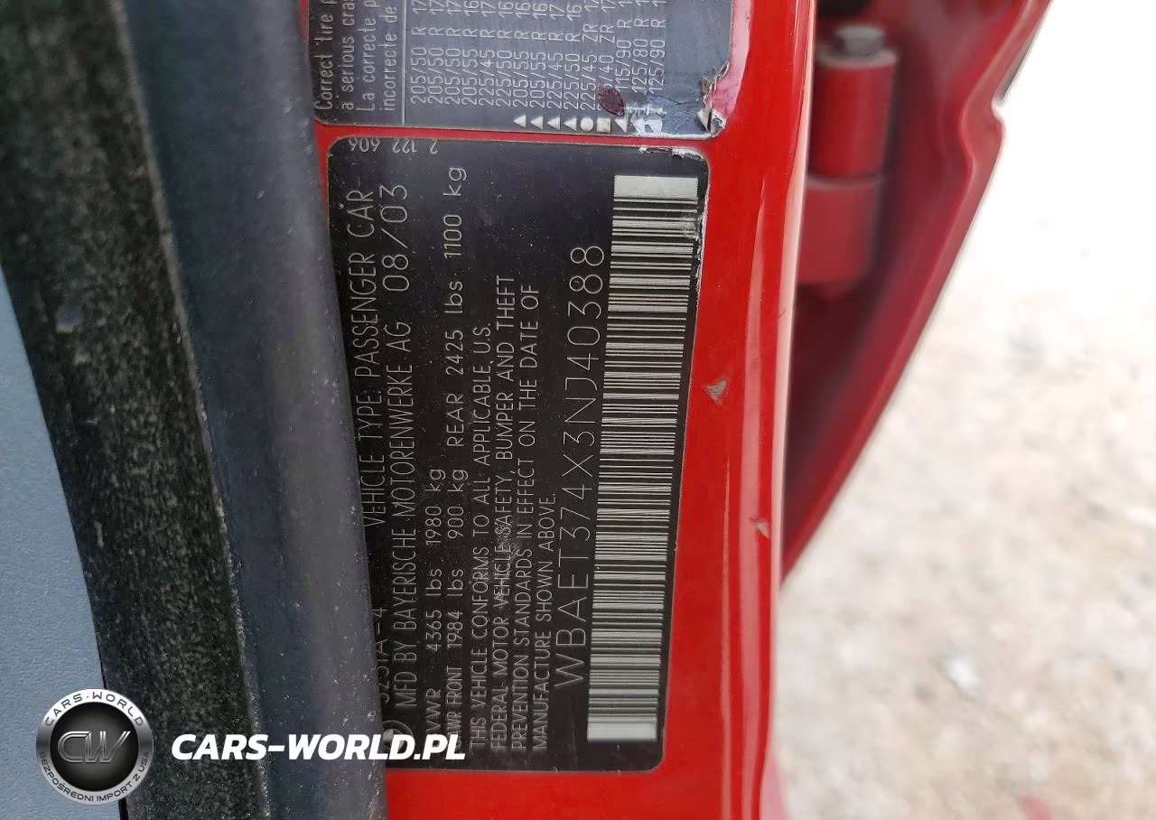 2003 BMW 325 I VIN:WBAET374X3NJ40388 - 12