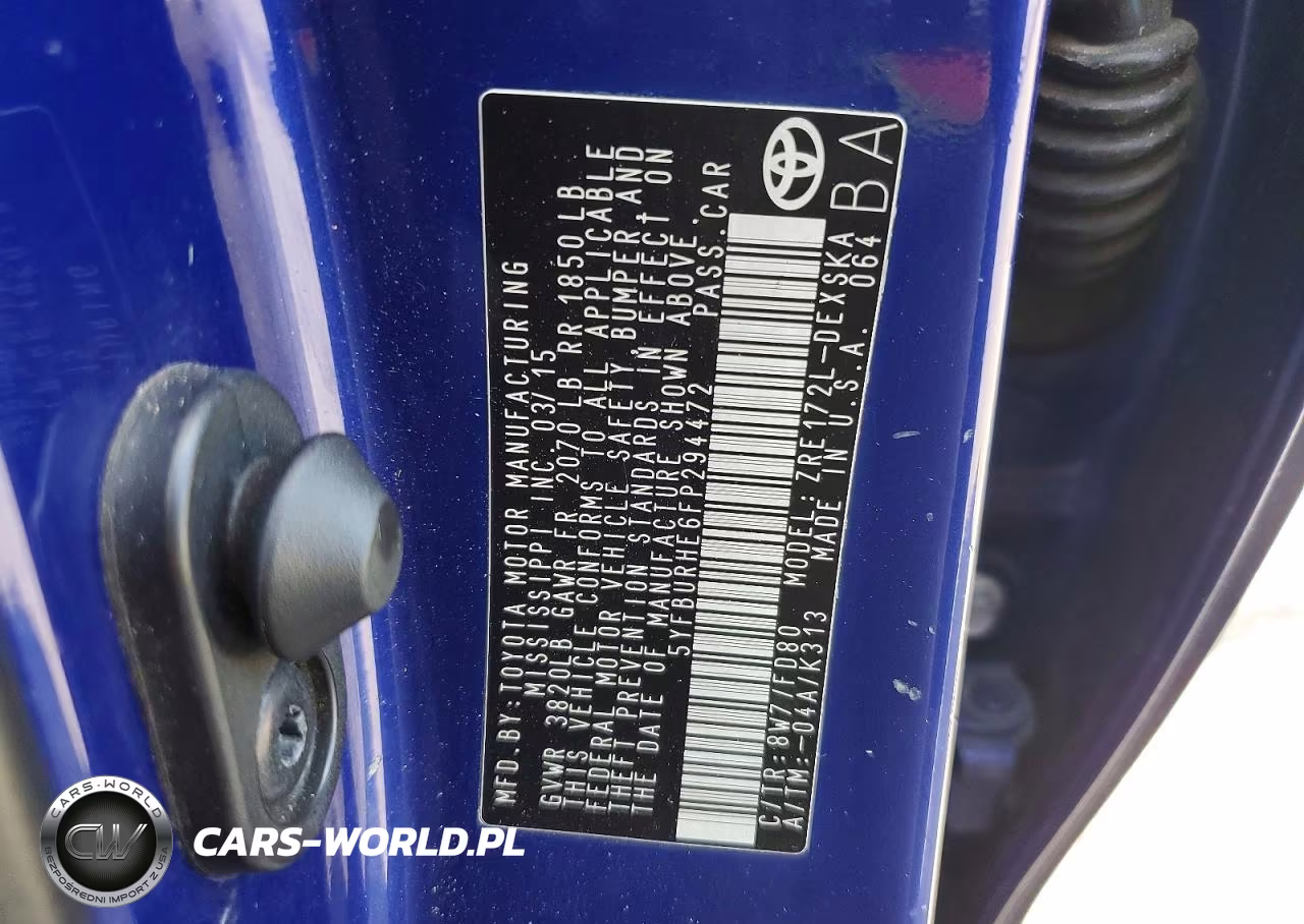 2015 Toyota Corolla S Plus VIN:5YFBURHE6FP294472 - 12